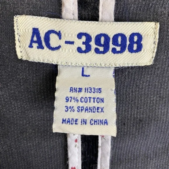 Y2K Corduroy Blazer Jacket Women Size L Charcoal Gray Vintage Wash Grunge - Picture 4 of 10